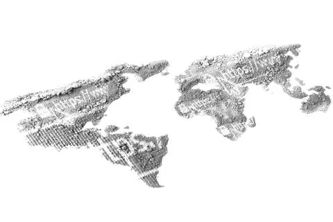 The http Address on the world map with the texture of the soil  Foto stock