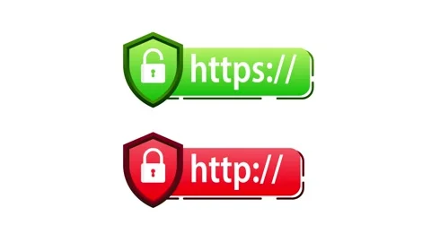 Http and https protocol security comparison with lock and shield Stock-Footage 315123405