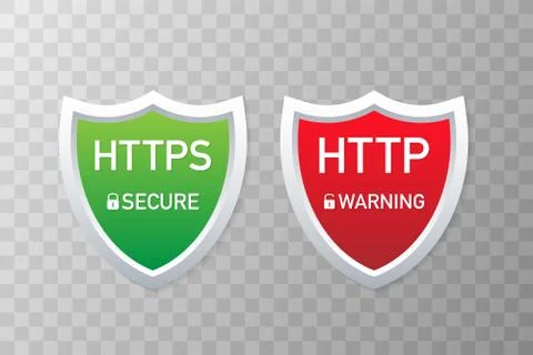 HTTP and HTTPS Protocols. Safe and Secure Wev Browsing. Vector Illustration. Illustration