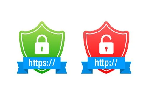 Http and https protocols on shield 库存插图