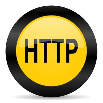 Http black yellow web icon 库存插图
