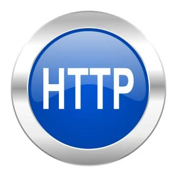 Http blue circle chrome web icon isolated. Ilustración de archivo
