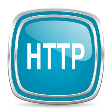 Http blue glossy icon 库存插图
