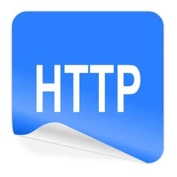Http blue sticker icon. 库存插图