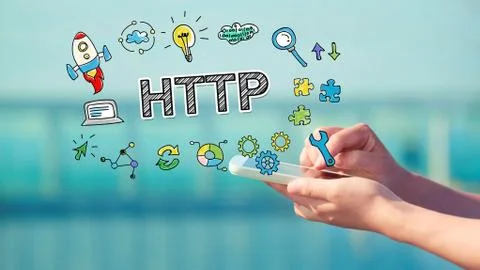 HTTP concept with smartphone Foto stock