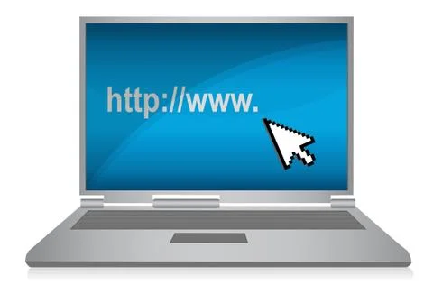 Http cursor and laptop Stock Illustration