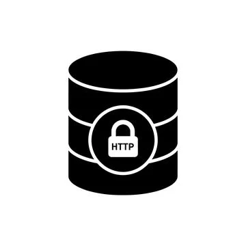 HTTP Database Connection Black Filled Style Icon 스톡 일러스트