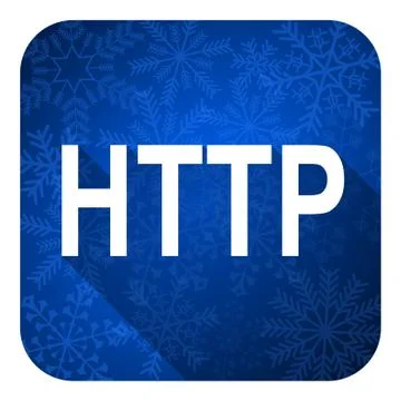 Http flat icon, christmas button. 库存插图