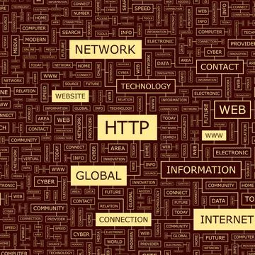 HTTP HTTP. Word cloud illustration. Tag cloud concept collage. Copyright: ... Foto stock