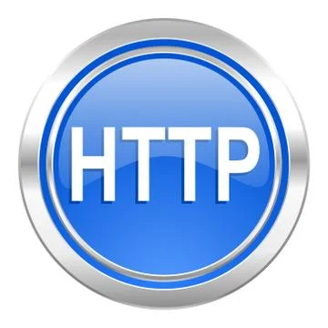 Http icon, blue button. 库存插图