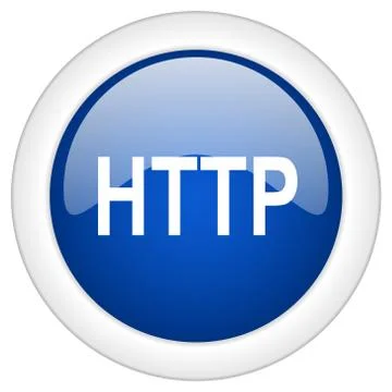 Http icon, circle blue glossy internet button, web and mobile app illustratio 库存插图