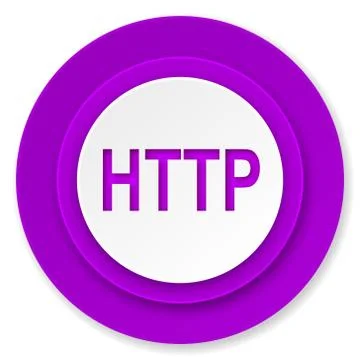 Http icon, violet button. 库存插图