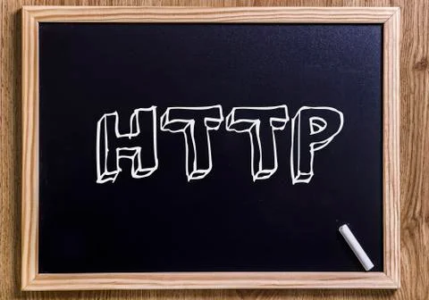 HTTP - New chalkboard with 3D outlined text 스톡 사진