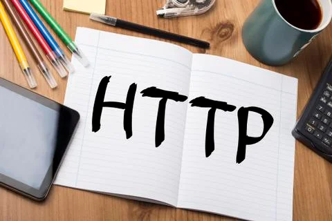 HTTP - Note Pad With Text Foto stock