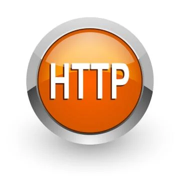Http orange glossy web icon 库存插图