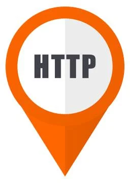 Http orange pointer vector icon in eps 10 isolated on white background. 库存插图