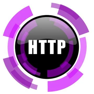 Http pink violet modern design vector web and smartphone icon. Round button i 库存插图