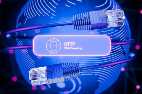 HTTP protocol concept. 3d render Stock Illustration