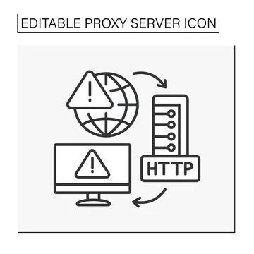 HTTP protocol line icon 库存插图