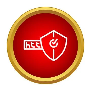 Http protocol security shield checkmark icon concept Stock Illustration