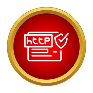 Http protocol security shield protecting website data Stock Illustration