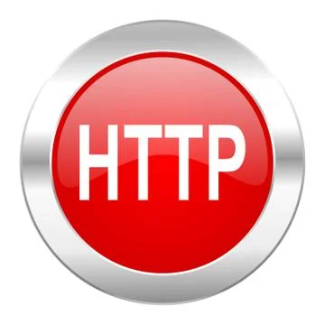 Http red circle chrome web icon isolated.. Ilustración de archivo