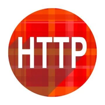 Http red flat icon isolated. 库存插图