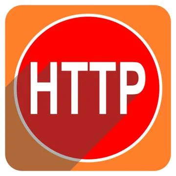 Http red flat icon isolated. Ilustración de archivo