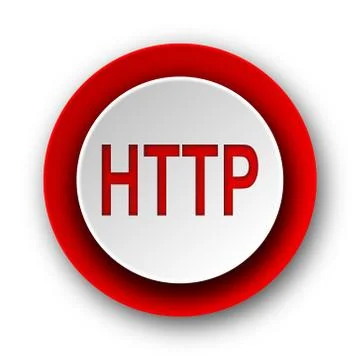 Http red modern web icon on white background. 库存插图