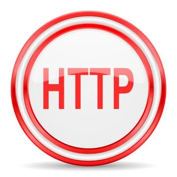 Http red white glossy web icon 库存插图