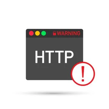 HTTP Secure and Not Secure Vector Illustrations 库存插图