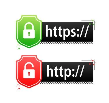 Http vs Https protocols. Understanding the Importance of Secure Web Connections 库存插图