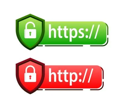 Http vs Https protocols. Understanding the Importance of Secure Web Connections Иллюстрация
