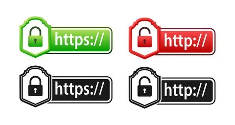 Http vs Https protocols. Understanding the Importance of Secure Web Connections Illustration