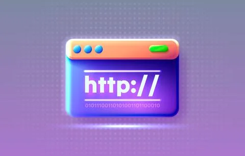 Http window web page, browser global link, online user bar. Vector Stock Illustration