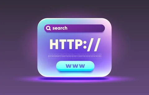 Http window web page, browser global link, online user bar. Vector Stock Illustration
