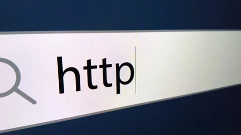 Http written in search bar with cursor, computer monitor, close-up Stock Footage 151393121