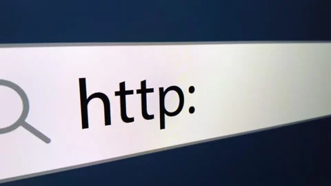 Http written in search bar with cursor, computer monitor, close-up Video stock 151434097
