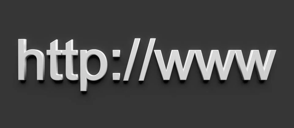Http www internet web address in search bar of browser. 3d rendering Stock-Illustration