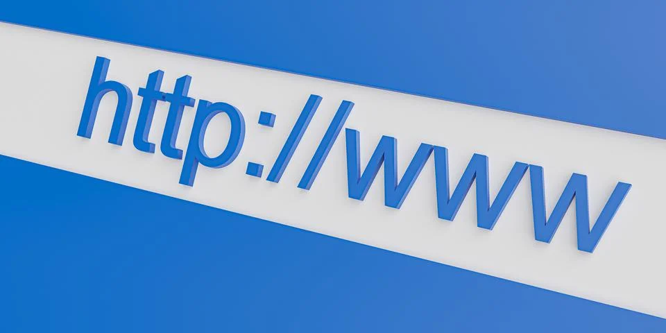 Http www internet web address in search bar of browser 库存插图
