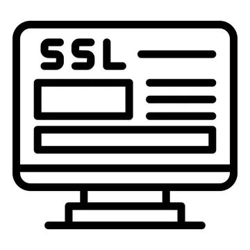 Https certificate icon, outline style Ilustración de archivo