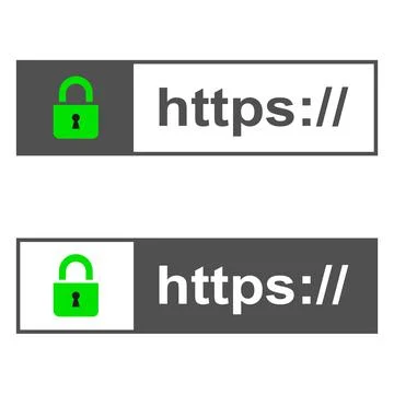 HTTPS concept with padlock 库存插图