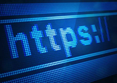 Https digital screen 3d illustration Ilustração Stock