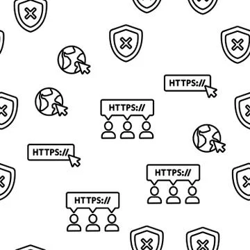 Https Elements Vector Seamless Pattern 库存插图