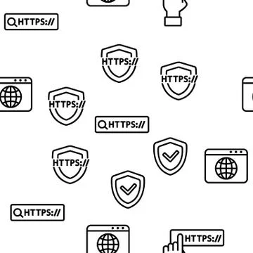 Https Elements Vector Seamless Pattern Illustration