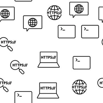 Https Elements Vector Seamless Pattern Ilustração Stock