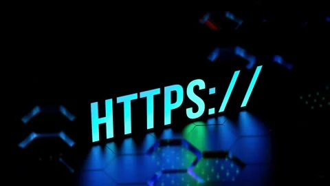 HTTPS - encryption security. HTTPS glowing, concept, animation,3D render Video stock 265790597