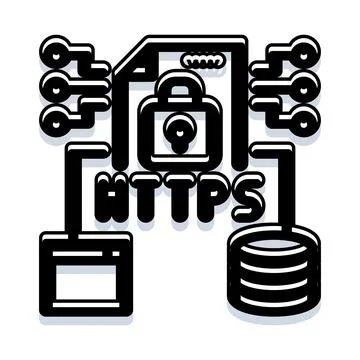 Https icon showing secure internet data transfer Stock-Illustration