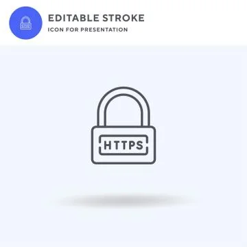 Https icon vector, filled flat sign, solid pictogram isolated on white, logo Ilustración de archivo