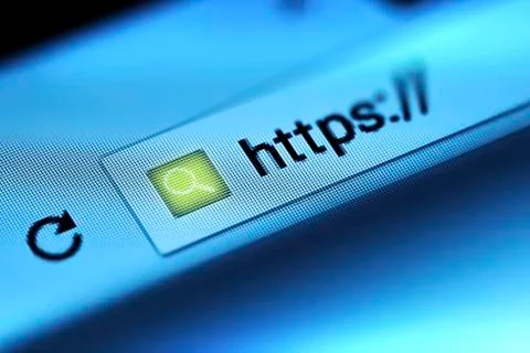 Https on internet search bar Stock Photos